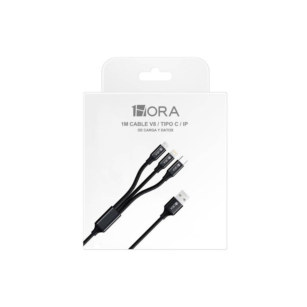 Cable 3 en 1 usb a micro/tipo c/ip