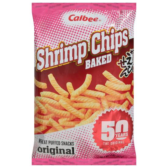 Calbee Shrimp Chips Baked Wheat Puffed Snacks Original (4 oz)