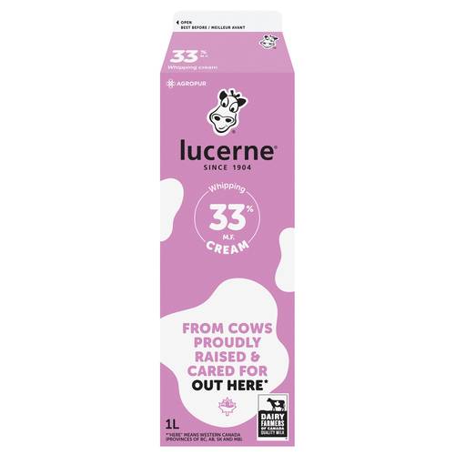 Lucerne 33% Whipping Cream (1 L)