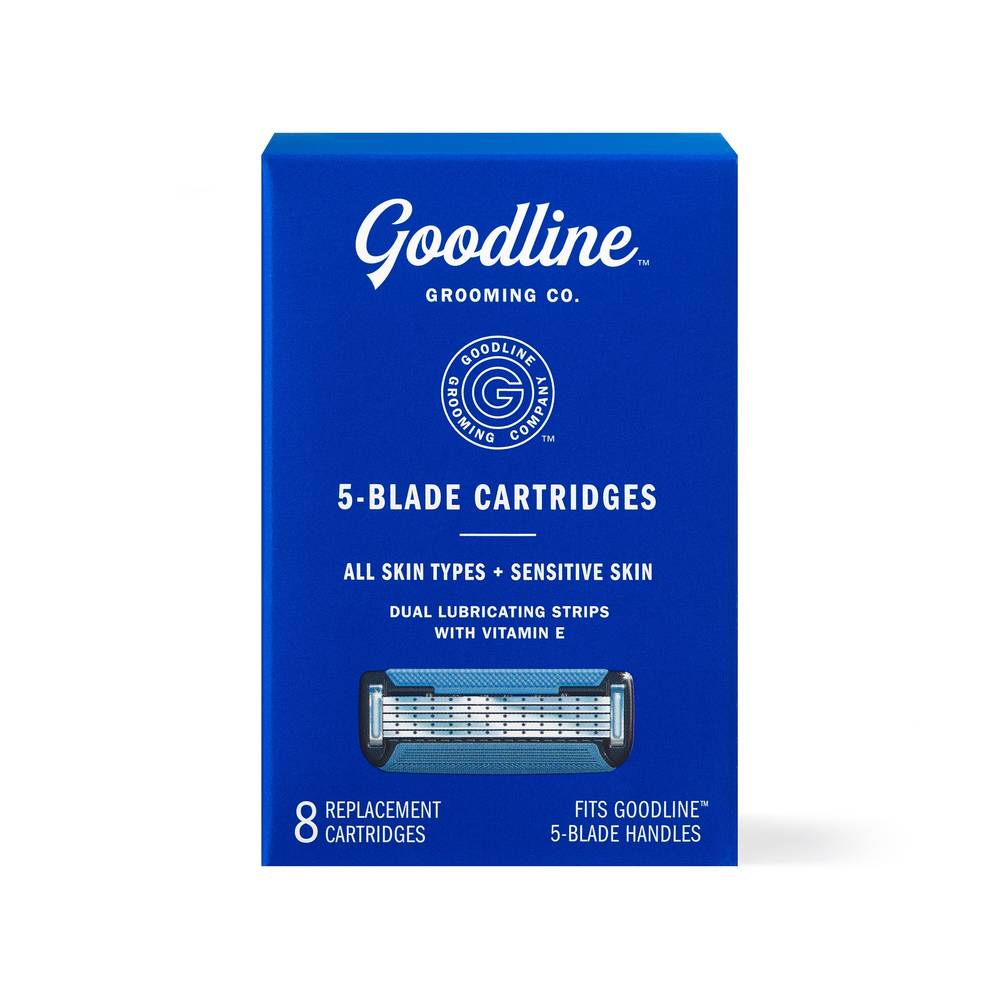 Goodline Grooming Co. Men's 5-Blade Razor Blade Refills, 8 CT