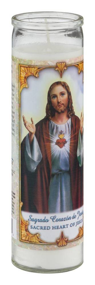 Prayer Candle Co Sacred Heart Of Jesus Glass Candle