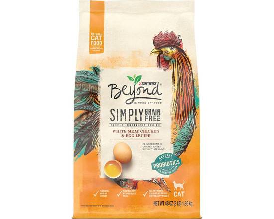 Purina Beyond Grain Free, Natural Dry Cat Food, Grain Free White Meat Chicken & Egg Recipe, 3 lb. Bag