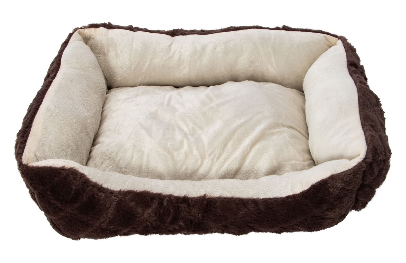 Luxe Solid Cuddler Pet Bed 15.7in x 19in Brown