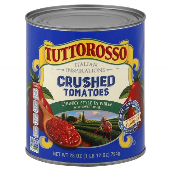 Tuttorosso Chunky Style Pure Crushed Tomatoes With Sweet Basil