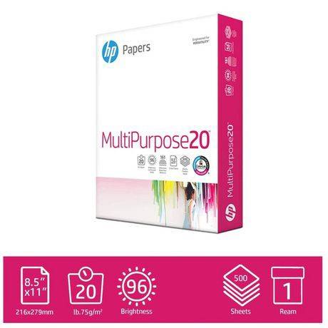 Hp Multipurpose20 Letter Paper (500 papers, 8.5" x 11")