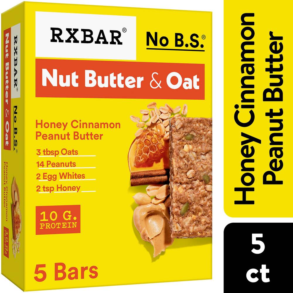 RXBAR Honey Cinnamon Peanut Butter Protein Bars (1.9 oz, 5 ct)