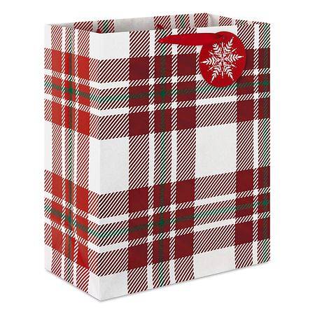 Hallmark Christmas Gift Bag (Red and Green Plaid on White) Large - 1.0 ea