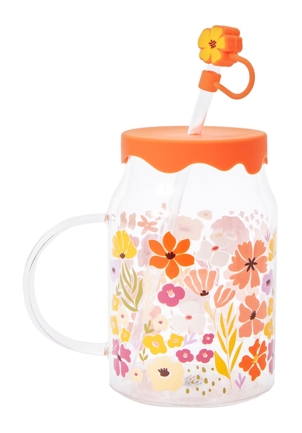 Printed Glass Sipper 27oz Floral