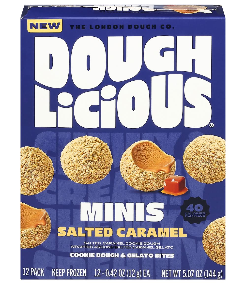 Doughlicious Minis Cookie Dough & Gelato Bites, Salted Caramel (5.07 oz, 12 ct)