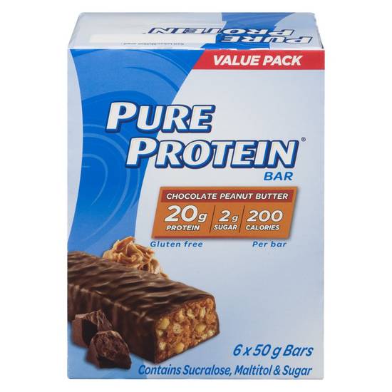 barre protéinée beurre d'arachide, 6 x 50 g – Pure Protein