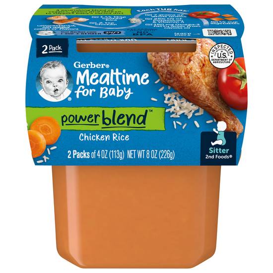 Gerber Power Blend 2nd Foods Chicken Rice For Baby (2 ct)