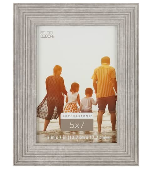 Expressions 5" X 7" Gray Ribbed Frame By Studio Decor