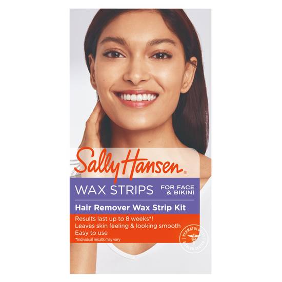 Sally Hansen Brow Face & Bikini Hair Remover Wax Strip Kit 34ct