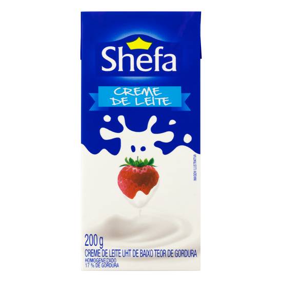 Shefa creme de leite uht homogeneizado 17% de gordura (200g)
