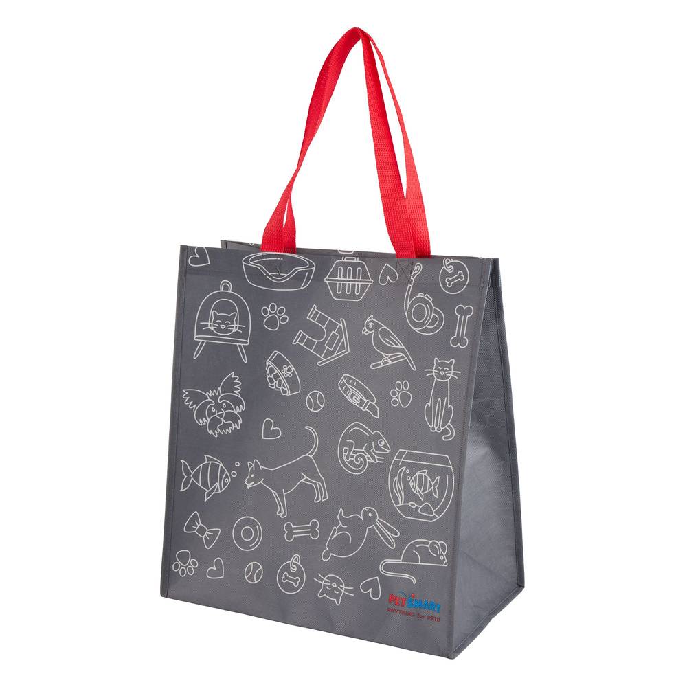 Top Paw Petsmart Line Drawn Reusable Bag, Black