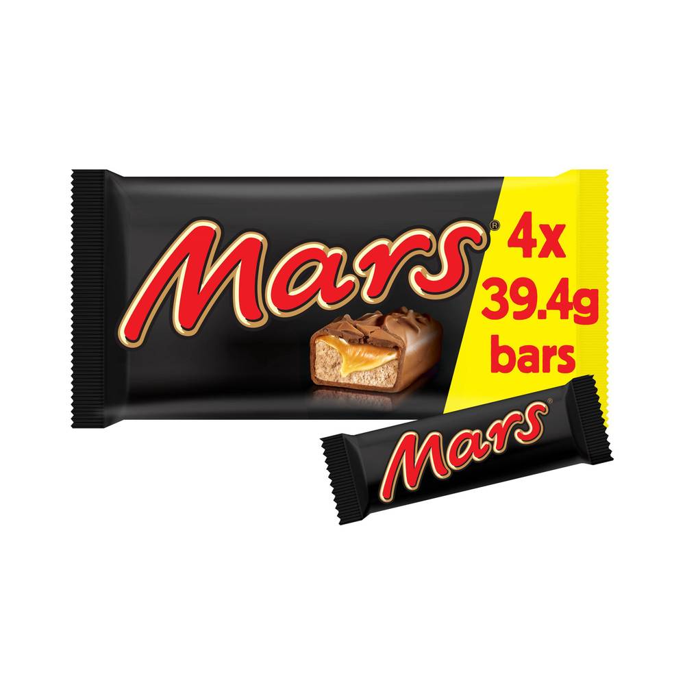 Mars Caramel,  Nougat & Milk Chocolate Snack Bars Multipack 4x39.4g