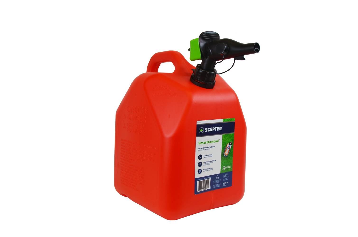 Scepter USA Red Plastic Gas Can with Self-Venting Spout, 5 Gallon Capacity, EPA Compliant | FR1G501