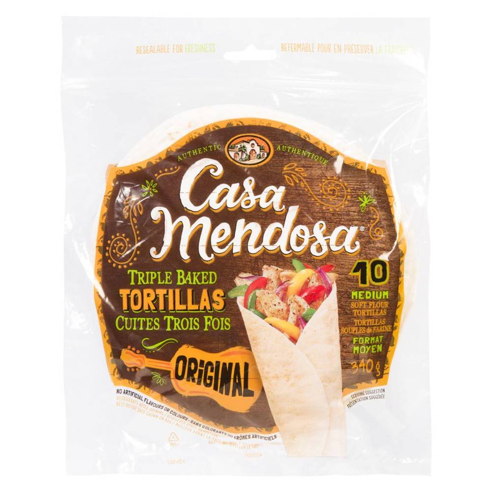 Casa Mendosa 10 Medium Tortillas, Original (340 g)