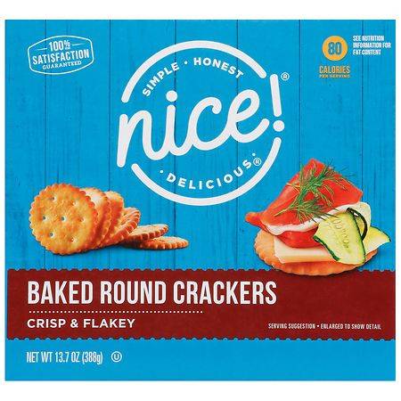 Nice! Crispy & Flakey Baked Round Crackers
