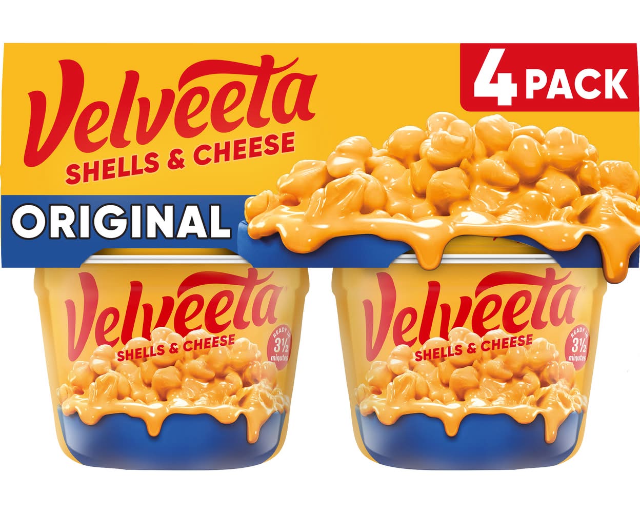 Velveeta Original Microwaveable Shells & Cheese Cups (4 x 2.39 oz)