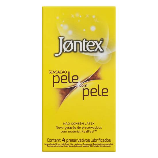 Jontex preservativo intímo lubrificado sensação pele com pele (4 un)