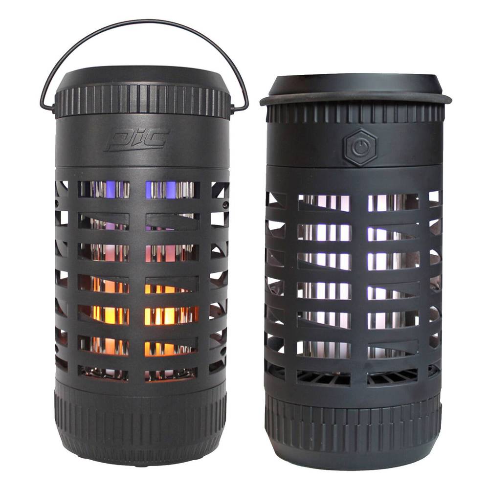 PIC Portable Solar Insect Killer Lantern with LED Flame Effect, 2-pack