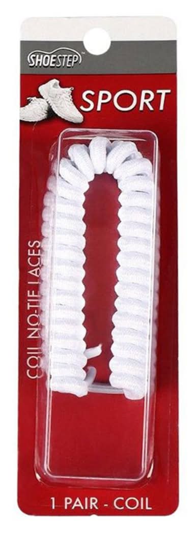 Shoe Step Sport Coil No Tie Laces, White