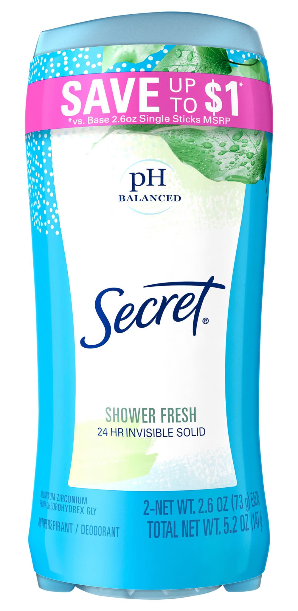 Secret Shower Fresh Invisible Solid Antiperspirants (5.2 oz)