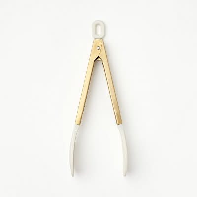 Figmint Stainless Steel & Silicone Tongs, 9", Light Gold