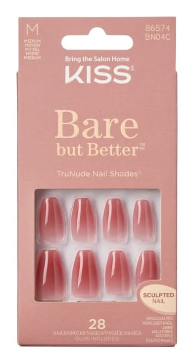 Kiss Bare But Better Nails Nude 28pk