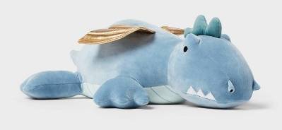 Pillowfort Dragon Weighted Plush Kids' Throw Pillow, Blue