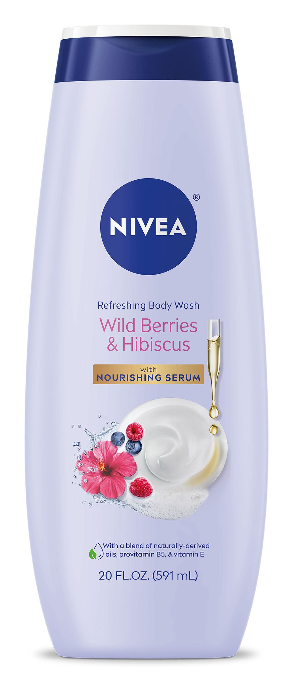 Nivea Refreshing Body Wash With Nourishing Serum, Wild Berries & Hibiscus (20 fl oz)