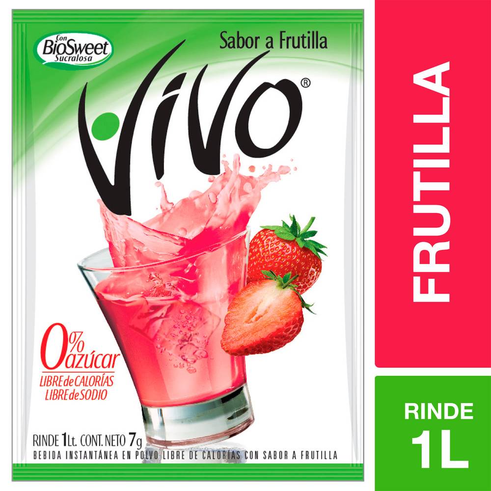 Vivo jugo en polvo sabor frutilla (sobre 7 g)