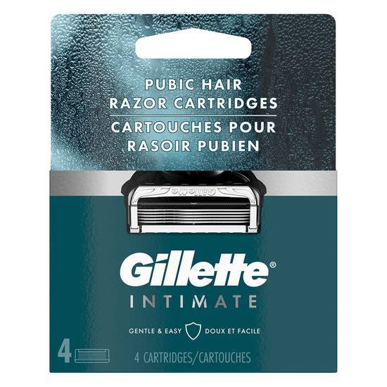 Gillette Intimate Pubic Hair Razor Cartridges Razor Blade Refills (4 ct)