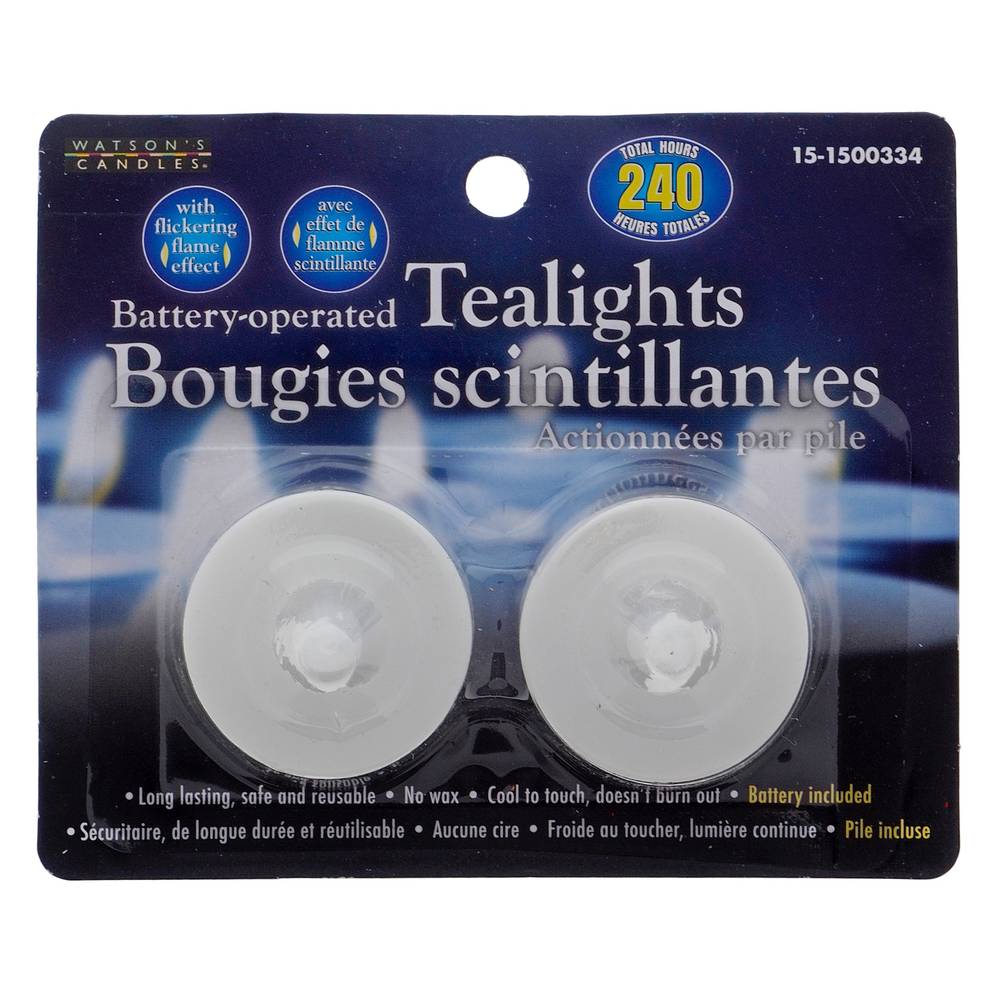 Battery-operared LED Tealights, 2 Pack