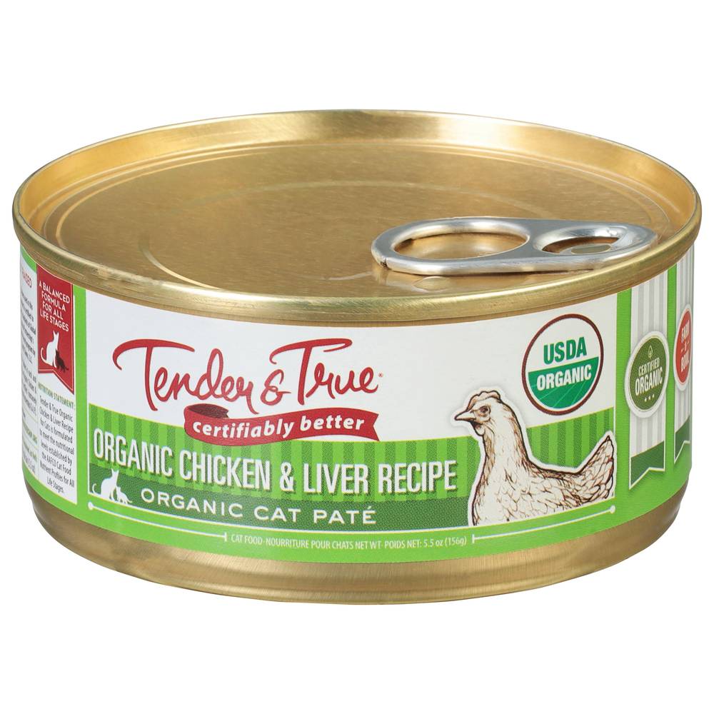 Tender & True Organic Chicken Liver Recipe Cat Food