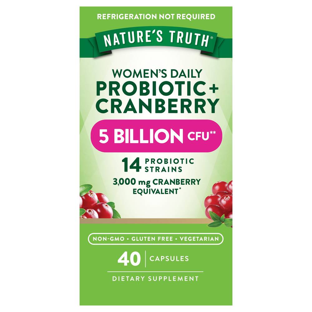 Natures Truth Women's Probiotic & Cranberry Vegetarian Capsules (3.2 oz)