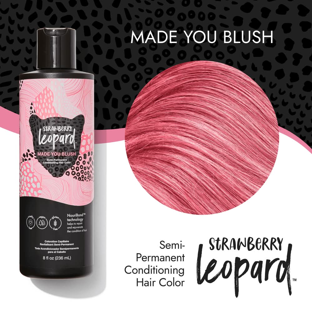 Strawberry Leopard Semi Permanent Conditioning Hair Color, Made You Blush (8 fl oz)