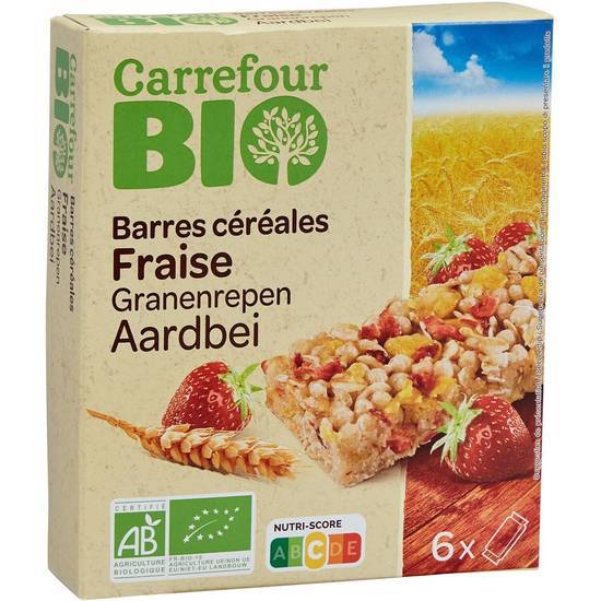 Carrefour Bio - Barres céréales (fraise)