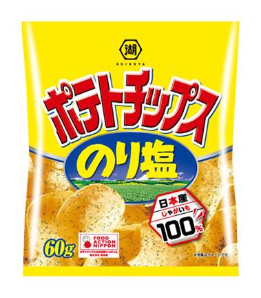073080：湖池屋ポテトチップスのり塩 60G / Koikeya, Potato Chips Seaweed and Salt Flavor, 60G