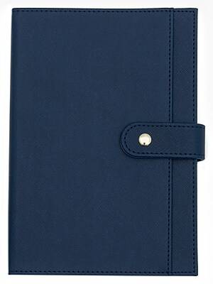 Èccolo Flexible Softcover Journal With Button Flap Closure Dairy, Blue