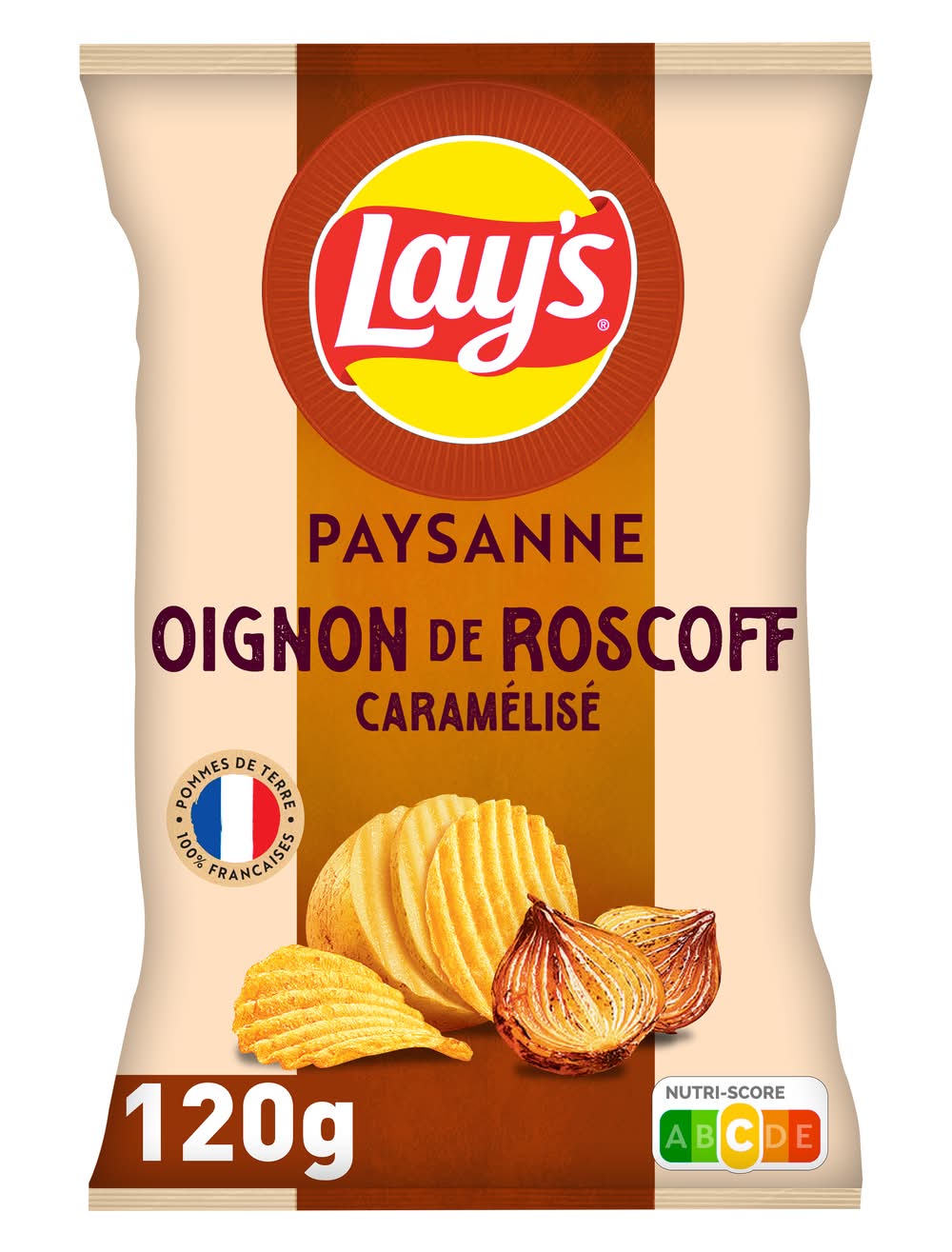 Lay's - Chips recette paysanne, oignons de roscoff caramélisé (120g)