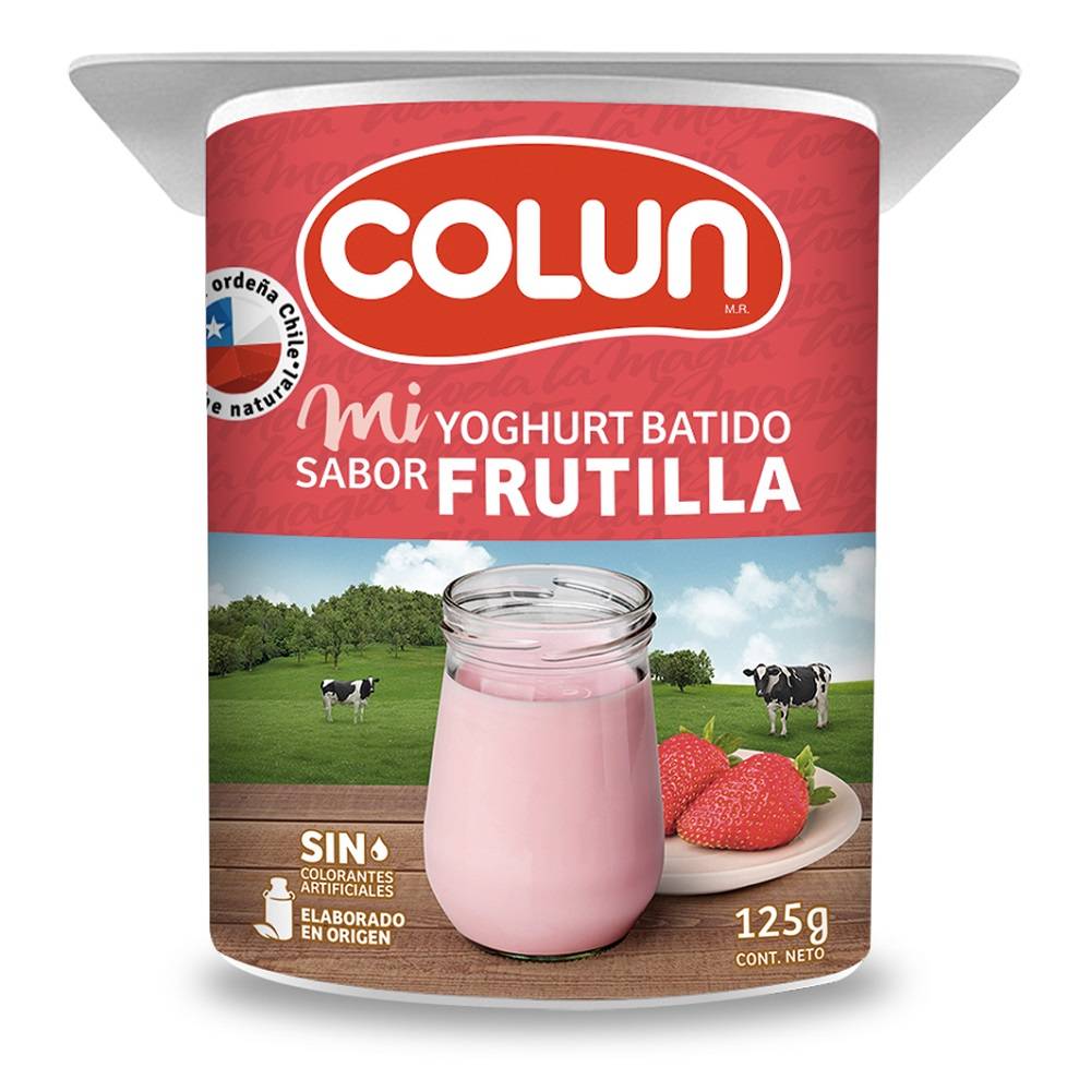 Colun · Yogur batido sabor frutilla (125 g)