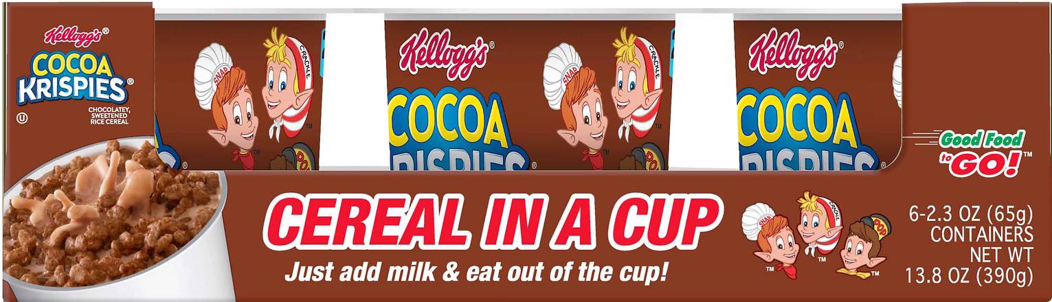 Cocoa Krispies Cereal in a Cup (6 ct) (sweetened rice-chocolatey)