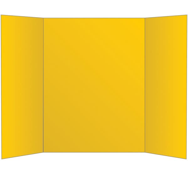 Office Depot® Brand 2-Ply Tri-Fold Project Board, 36" x 48", Yellow