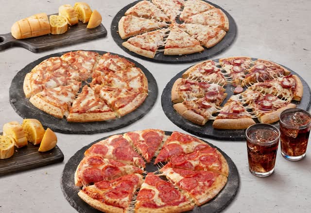 Party Bundle (4 Large Pizzas + 3 Sides)