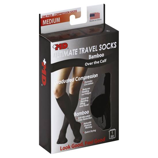 #Name? Ultimate Travel Bamboo Compression Socks Over the Calf Black (1 ct)