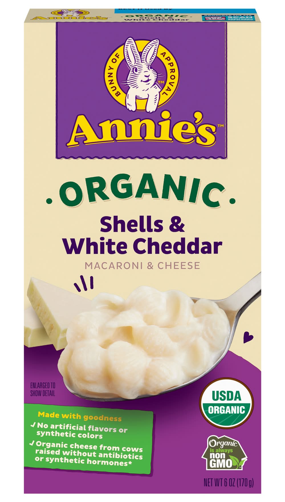 Annie's Organic Macaroni & Cheese, Shells & White Cheddar (6 oz)