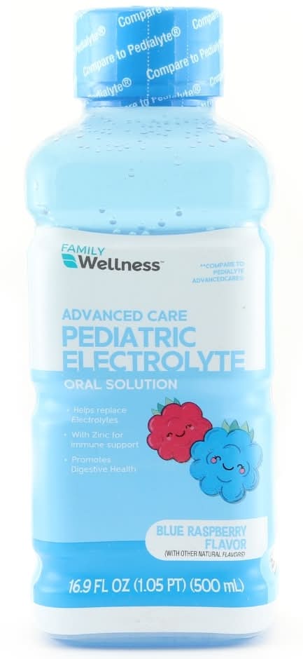 Family Wellness Advanced Care Pediatric Plus Electrolyte Oral Solution, Blue Raspberry (16.9 fl oz)