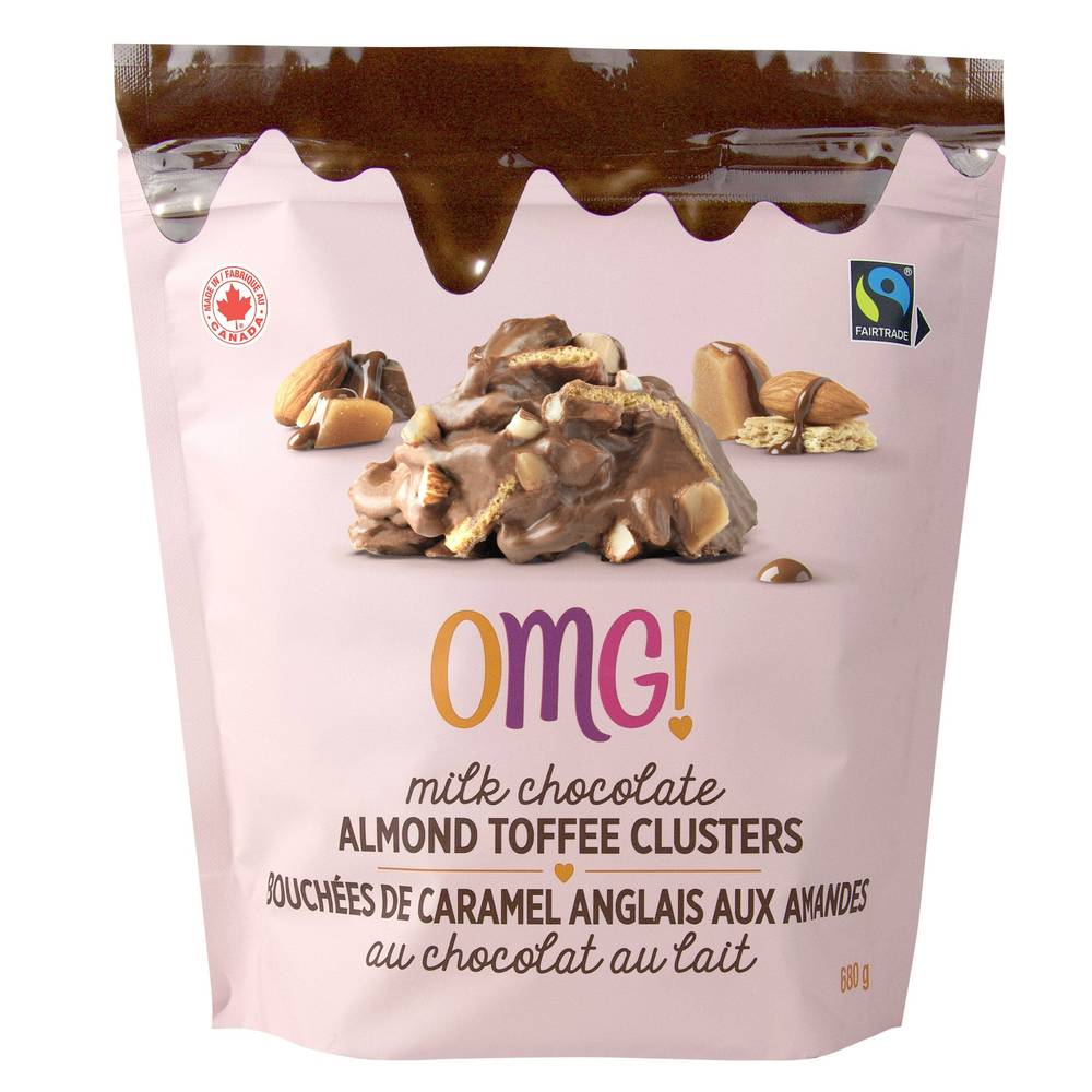 Omg! Milk Chocolate Almond & Toffee Clusters, 680 G